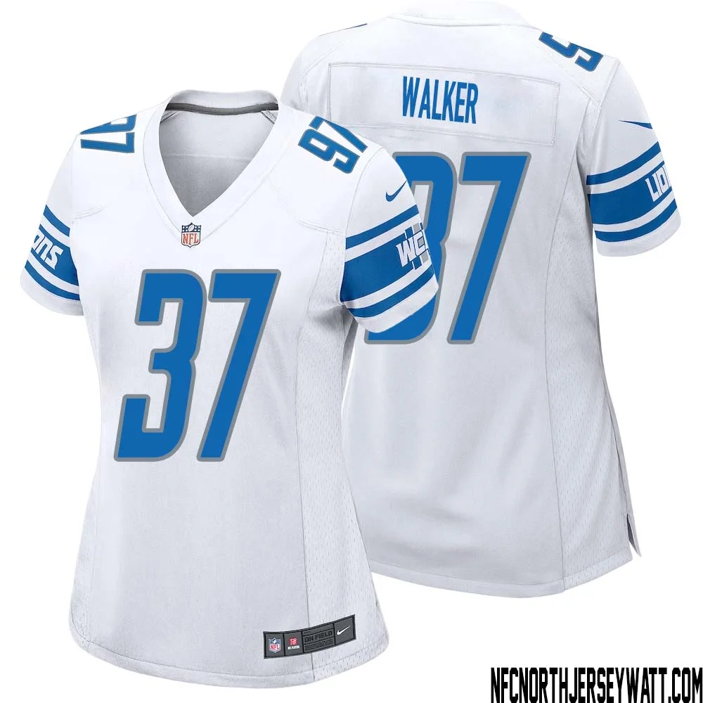 Doak Walker No 37 Women White Detroit Lions Player Away Game Jersey 1