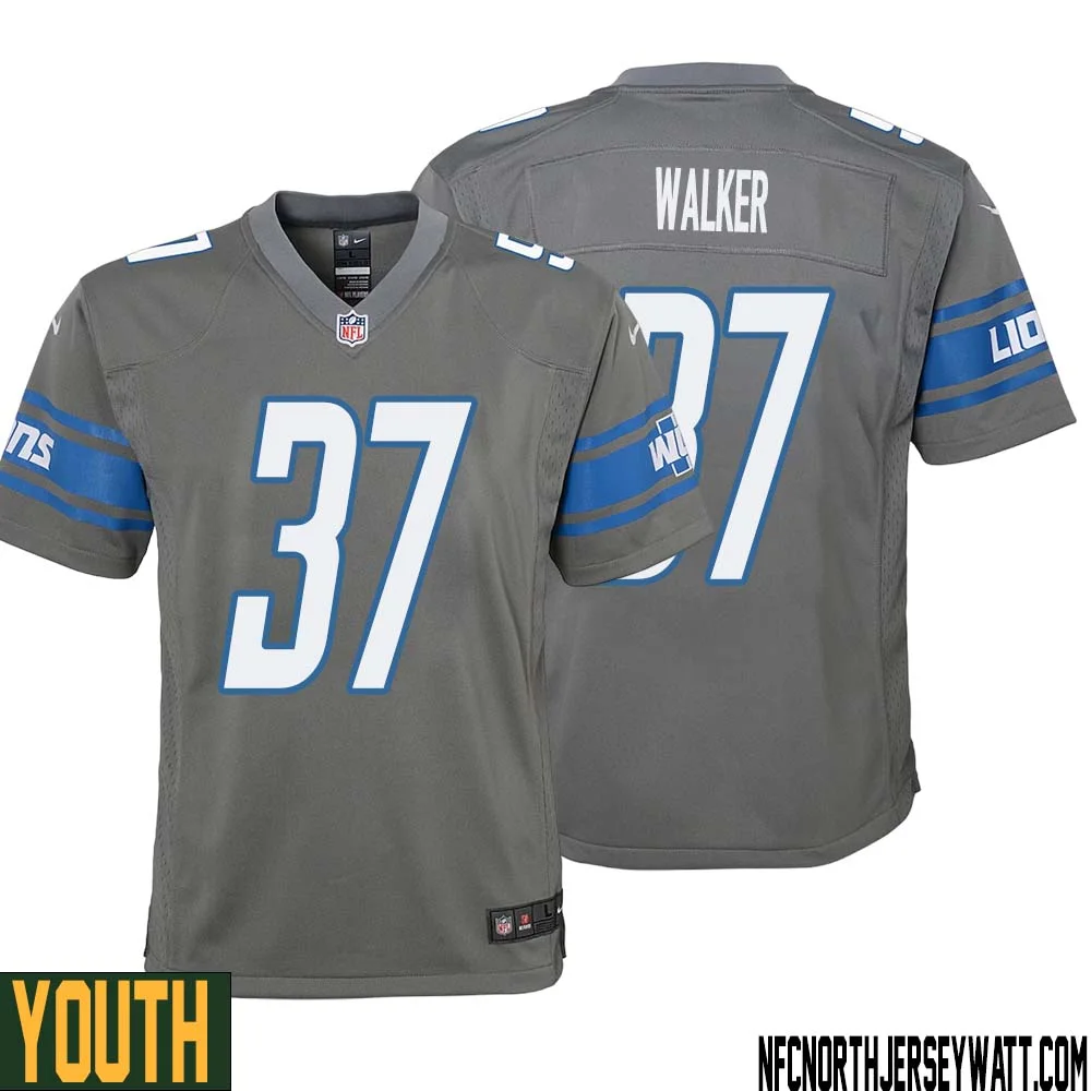 Doak Walker No 37 Youth Gray Detroit Lions Player Alternate Game Jersey 1
