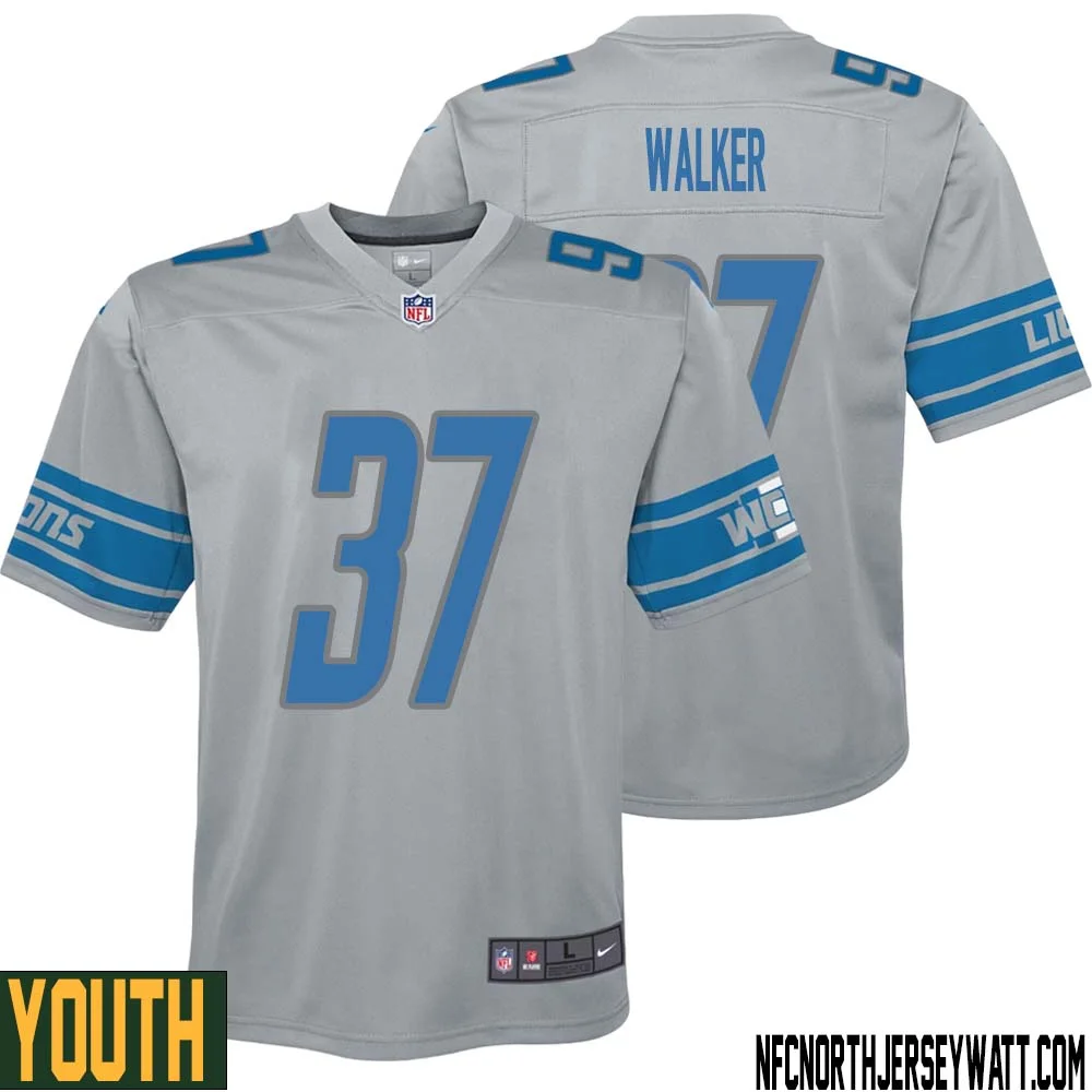 Doak Walker No 37 Youth Steel Detroit Lions Vapor Untouchable Color Rush Limited Player Jersey