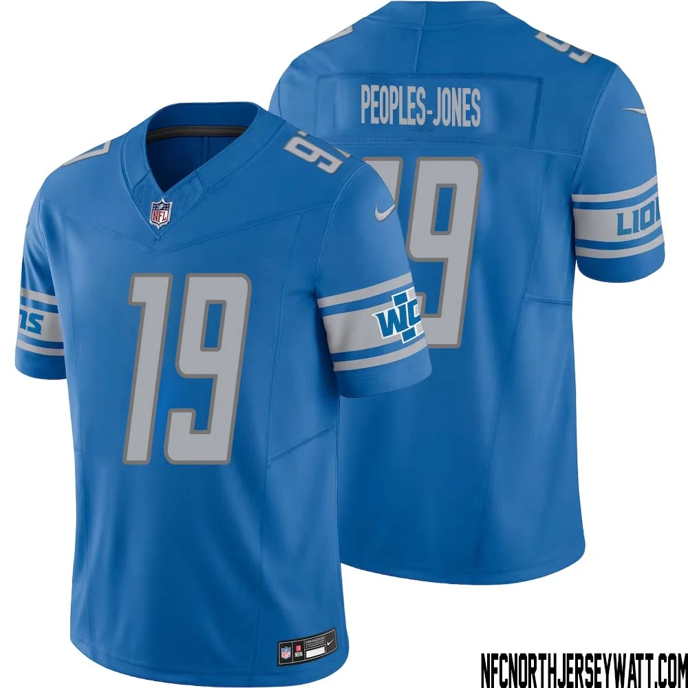 Donovan Peoples Jones No 19 Men Blue Detroit Lions Vapor F.U.S.E. Limited Jersey 1