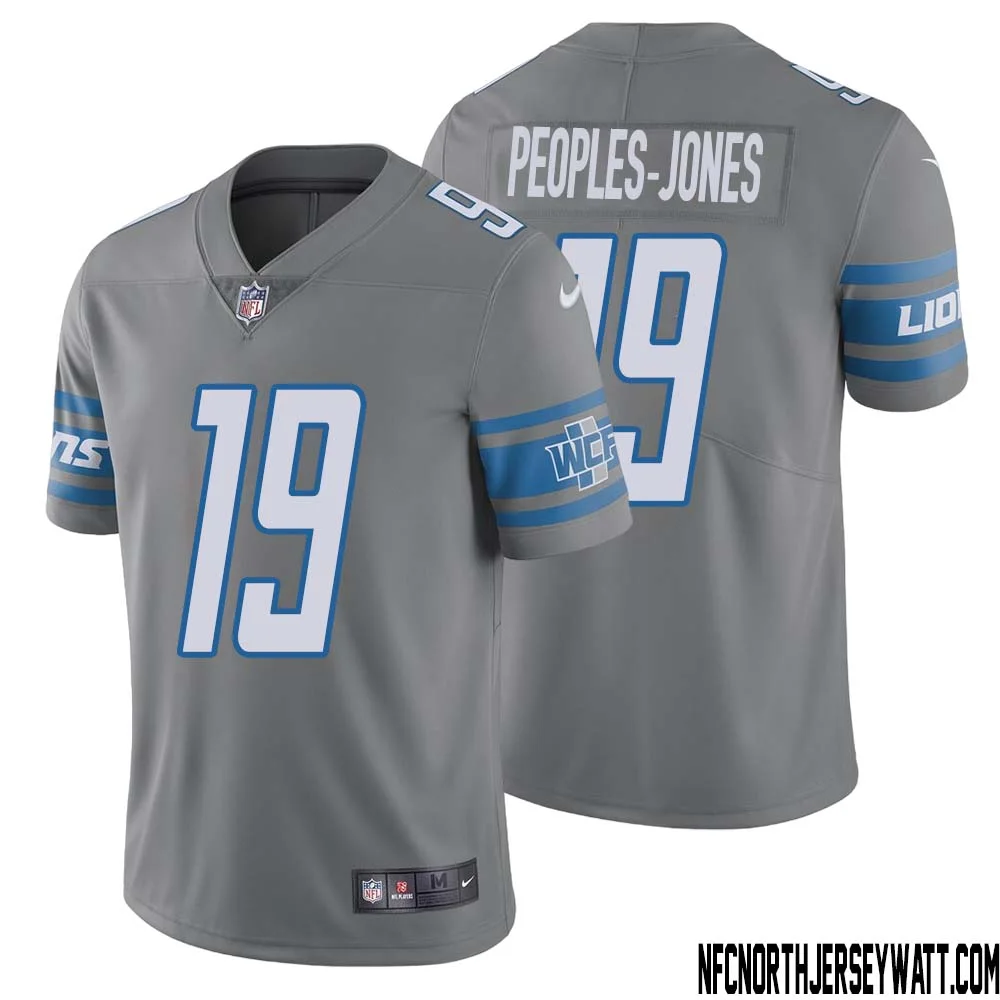Donovan Peoples Jones No 19 Men Steel Detroit Lions Vapor Untouchable Color Rush Limited Player Jersey