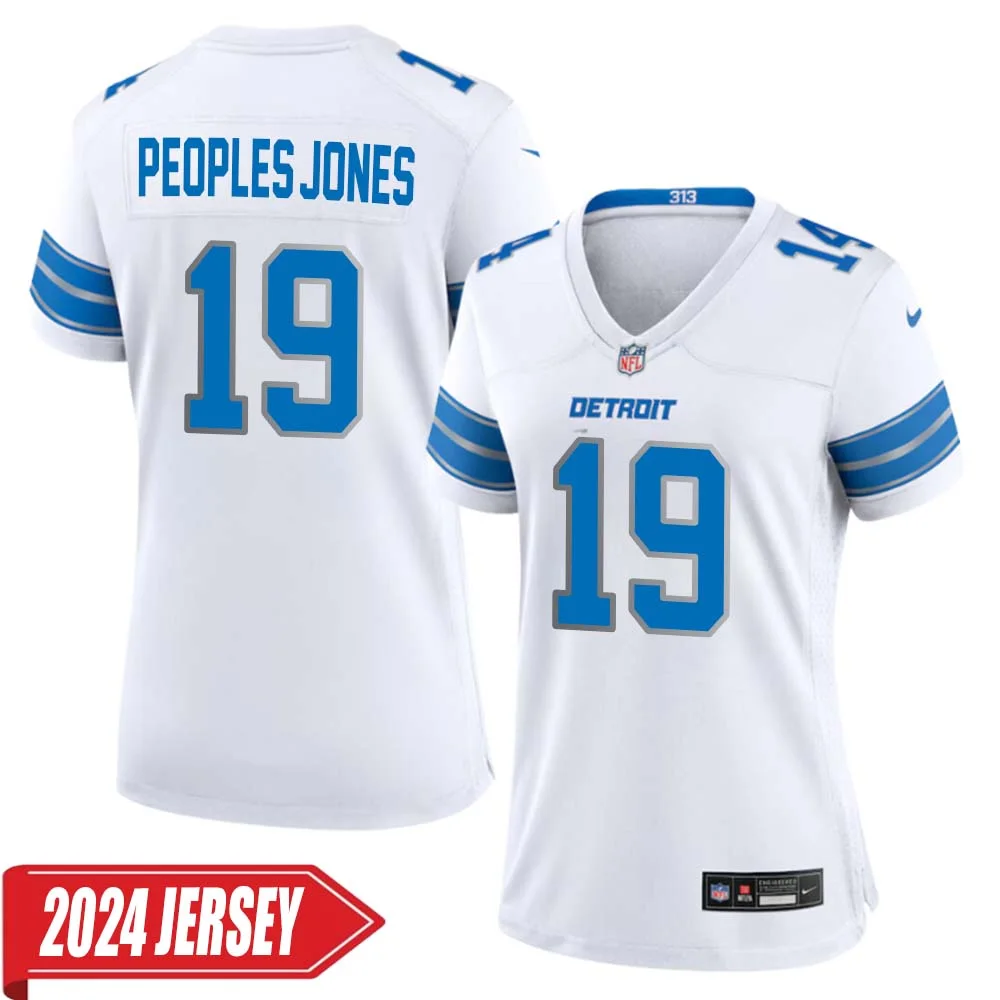 Donovan Peoples Jones No 19 Woman s Detroit Lions Away Game 2024 Jersey White