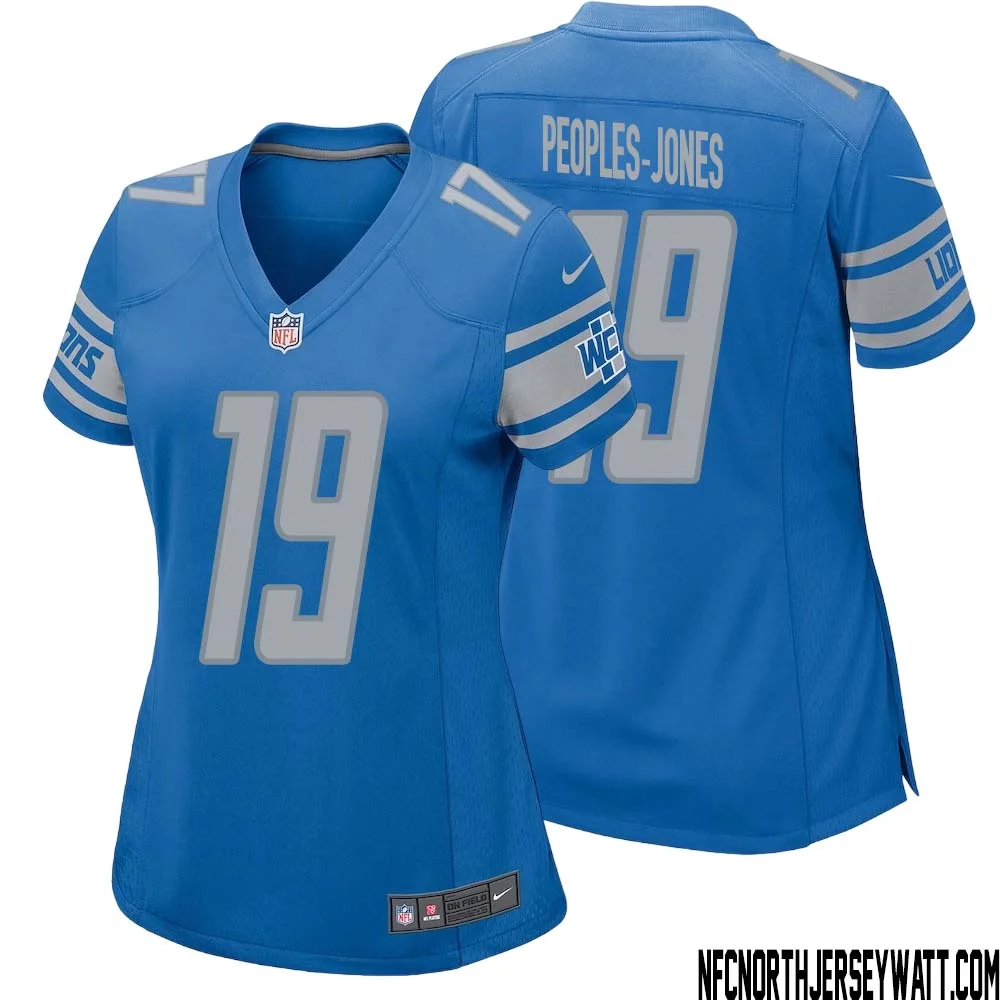 Donovan Peoples Jones No 19 Women Blue Detroit Lions Player Home Game Jersey