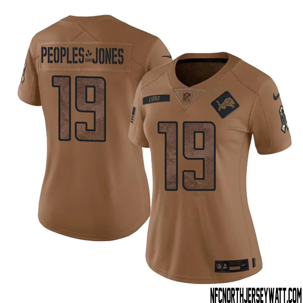 Donovan Peoples Jones No 19 Women Brown Detroit Lions 2023 Salute To Service Retired Player Limited Jersey