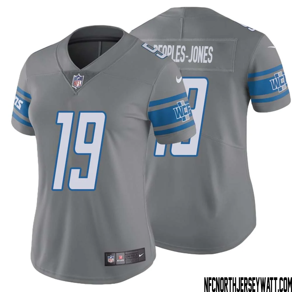 Donovan Peoples Jones No 19 Women Steel Detroit Lions Vapor Untouchable Color Rush Limited Player Jersey 1