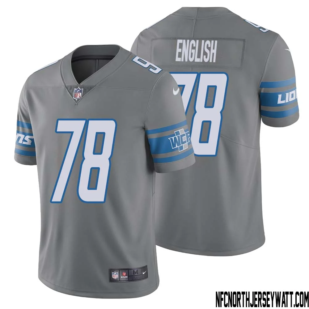 Doug English No 78 Men Steel Detroit Lions Vapor Untouchable Color Rush Limited Player Jersey 1