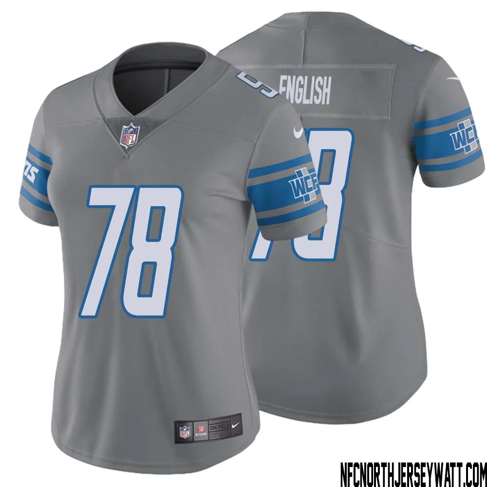 Doug English No 78 Women Steel Detroit Lions Vapor Untouchable Color Rush Limited Player Jersey