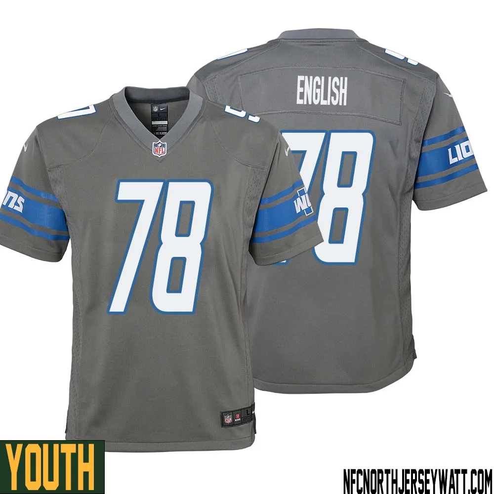 Doug English No 78 Youth Gray Detroit Lions Player Alternate Game Jersey 1