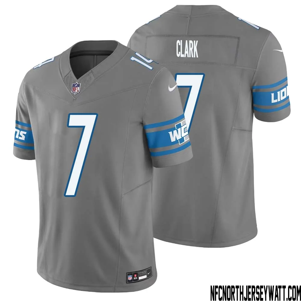 Dutch Clark No 7 Men Detroit Lions Vapor F.U.S.E. Limited Jersey Silver