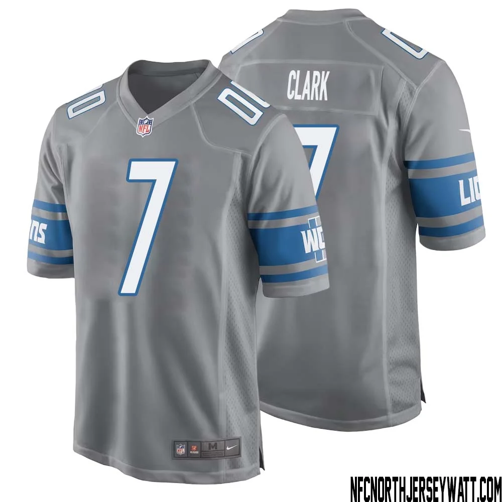 Dutch Clark No 7 Men Gray Detroit Lions Player Alternate Game Jersey 1