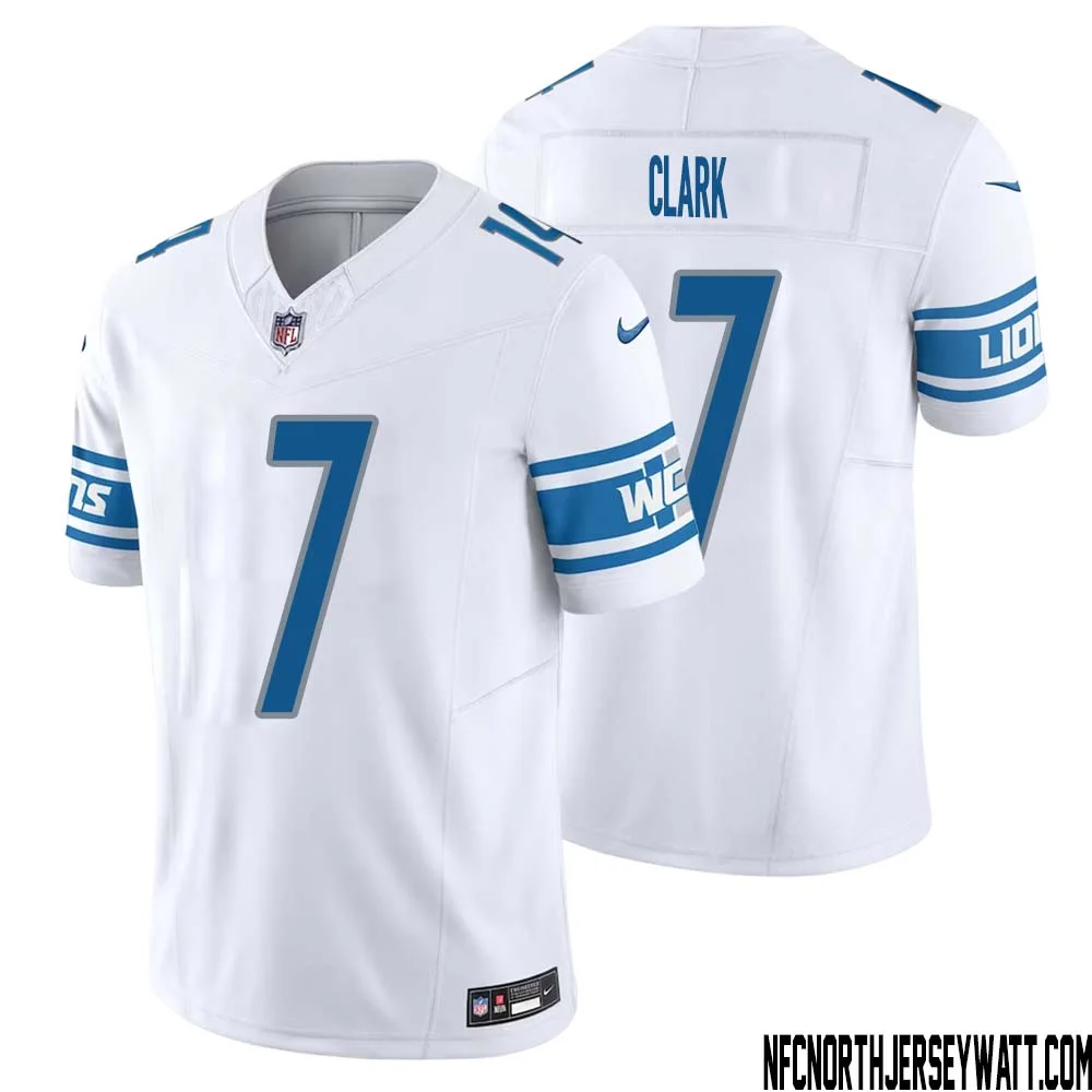 Dutch Clark No 7 Men White Detroit Lions Vapor F.U.S.E. Limited Jersey