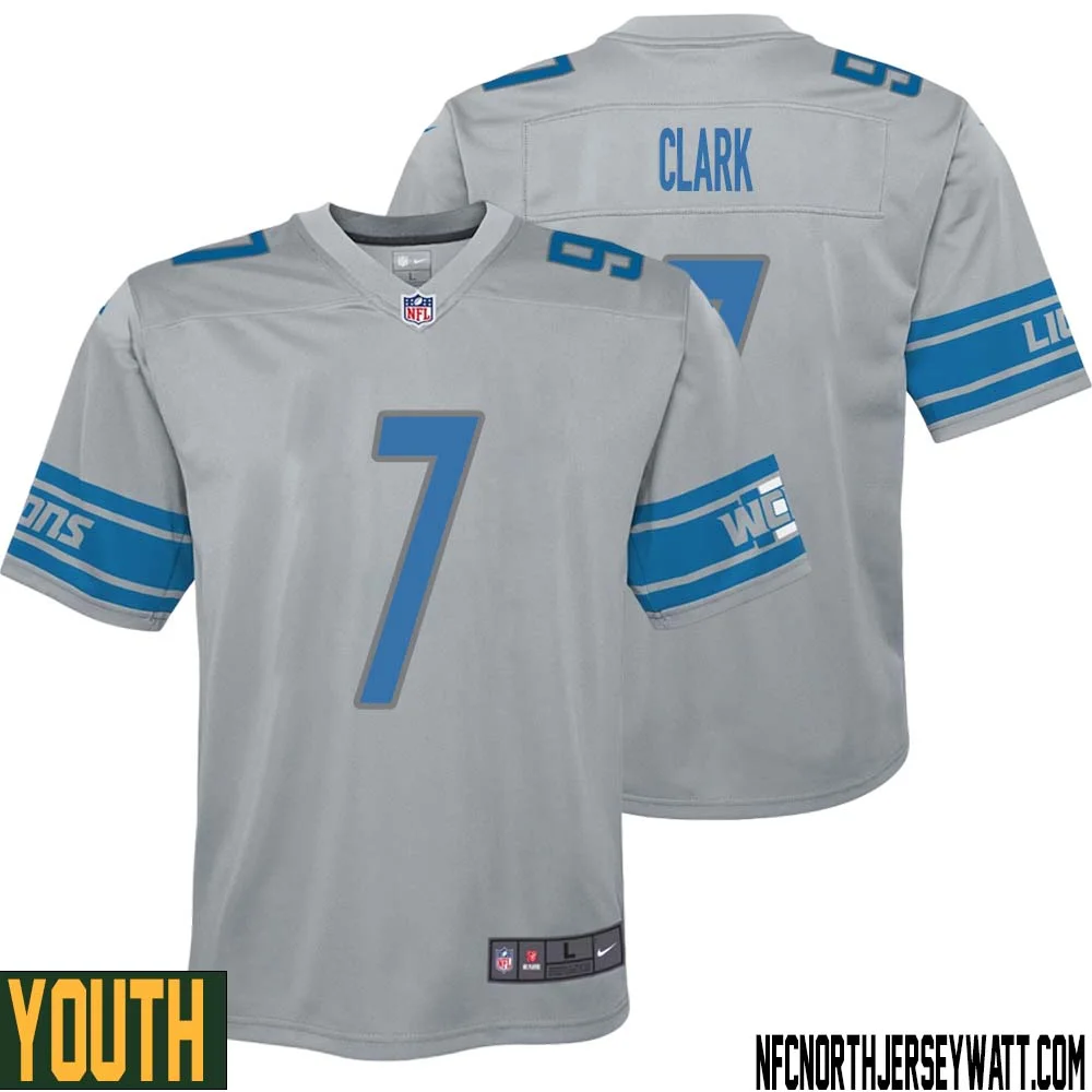 Dutch Clark No 7 Youth Steel Detroit Lions Vapor Untouchable Color Rush Limited Player Jersey