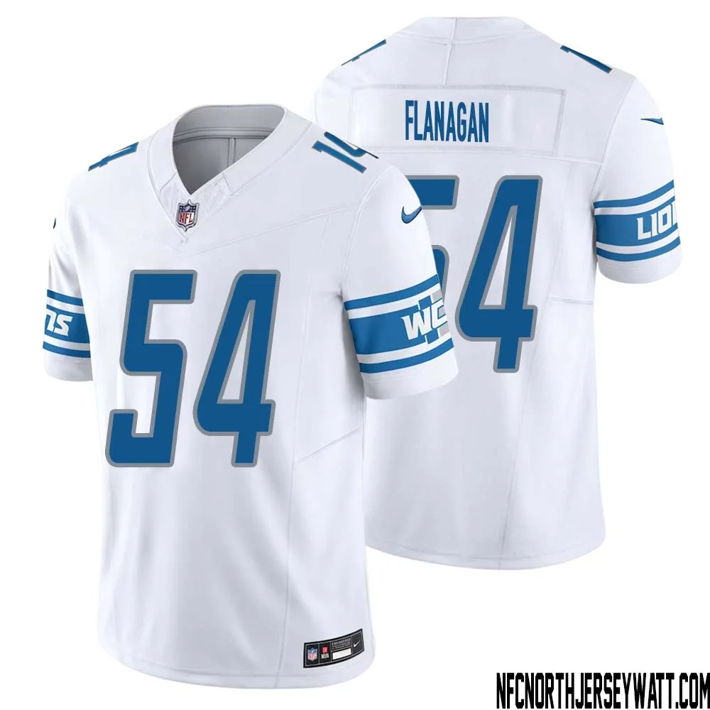 Ed Flanagan No 54 Men White Detroit Lions Vapor F.U.S.E. Limited Jersey
