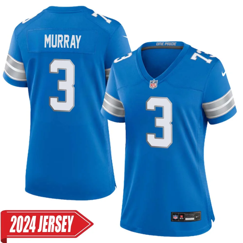 Eddie Murray No 3 Woman s Detroit Lions Home Game 2024 Jersey Blue