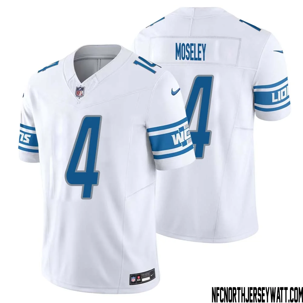 Emmanuel Moseley No 4 Men White Detroit Lions Vapor F.U.S.E. Limited Jersey