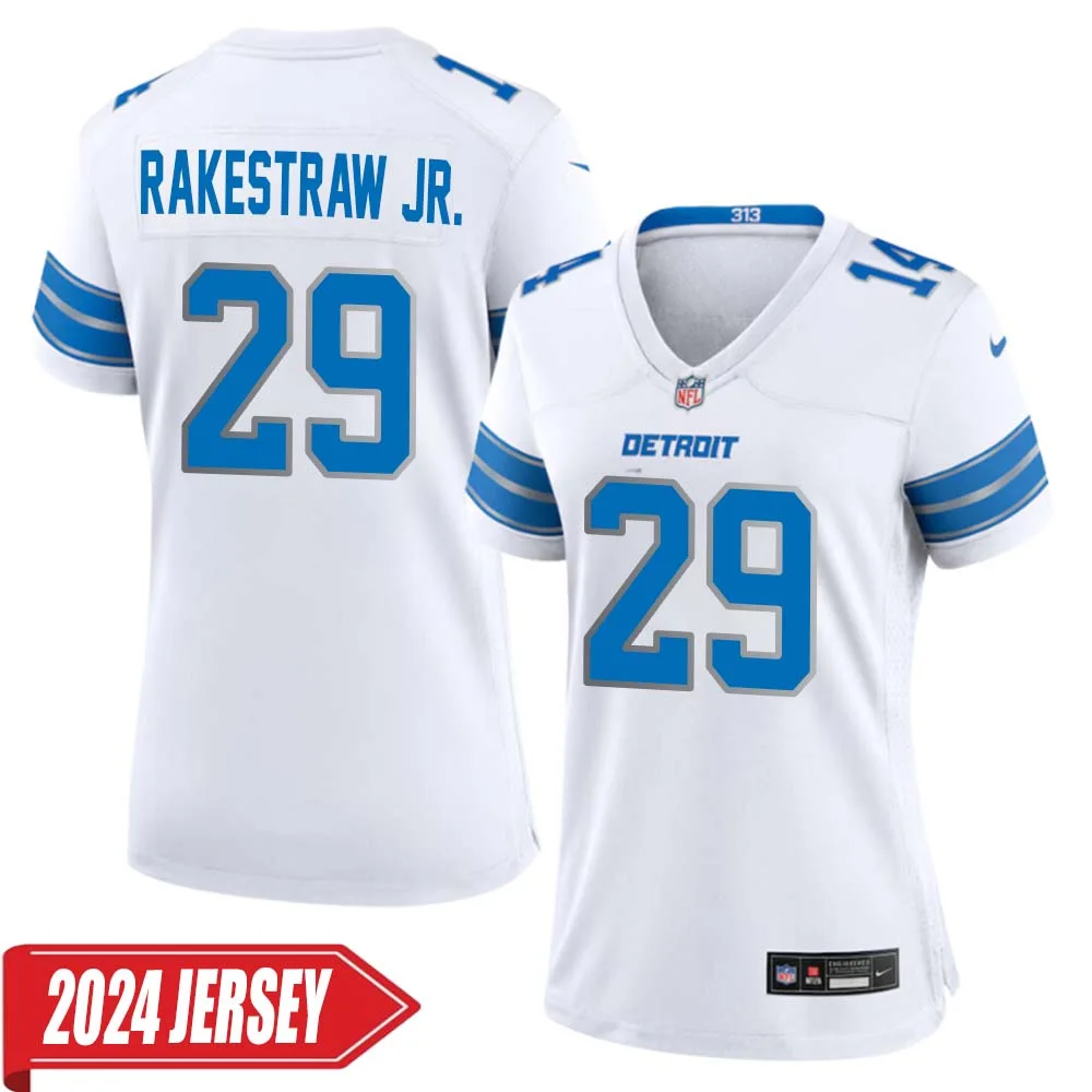 Ennis Rakestraw Jr. No 29 Woman s Detroit Lions Away Game 2024 Jersey White