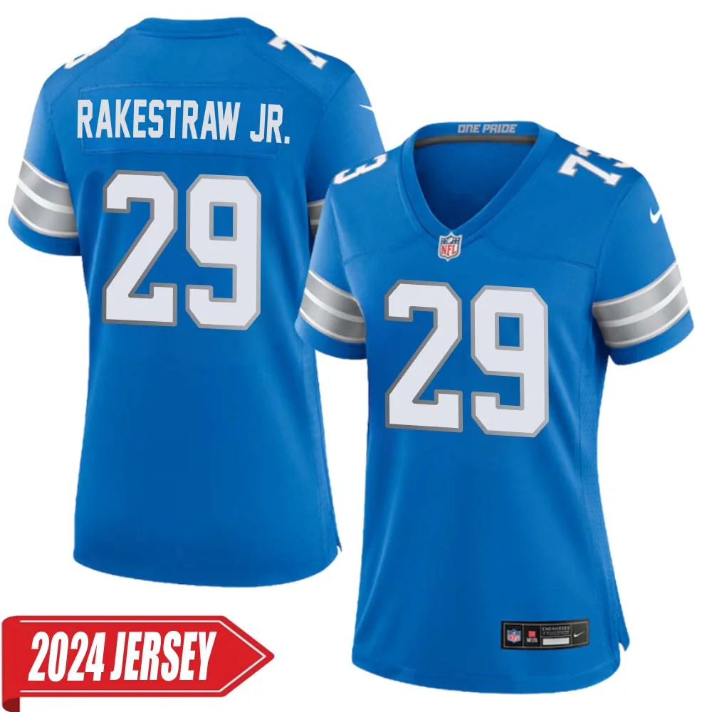Ennis Rakestraw Jr. No 29 Woman s Detroit Lions Home Game 2024 Jersey Blue