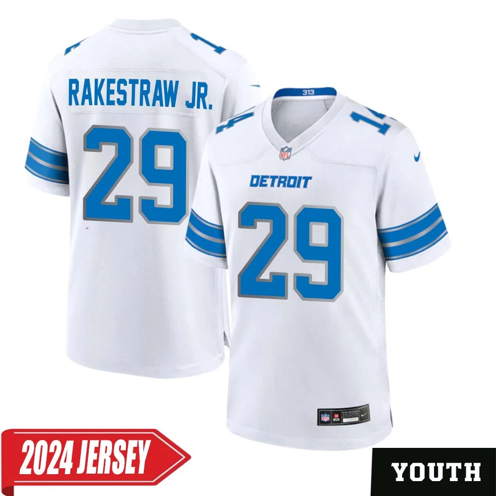 Ennis Rakestraw Jr. No 29 Youth s Detroit Lions Away Game 2024 Jersey White
