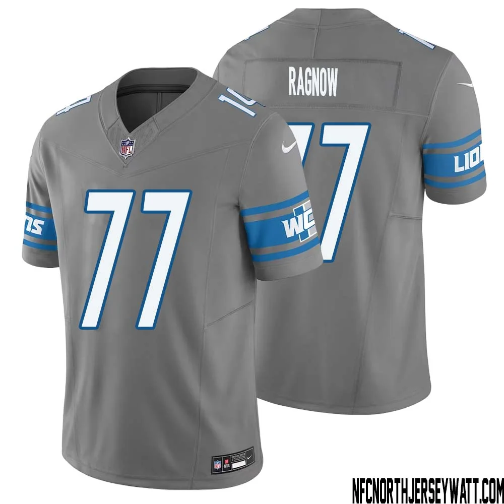 Frank Ragnow No 77 Men Detroit Lions Vapor F.U.S.E. Limited Jersey Silver