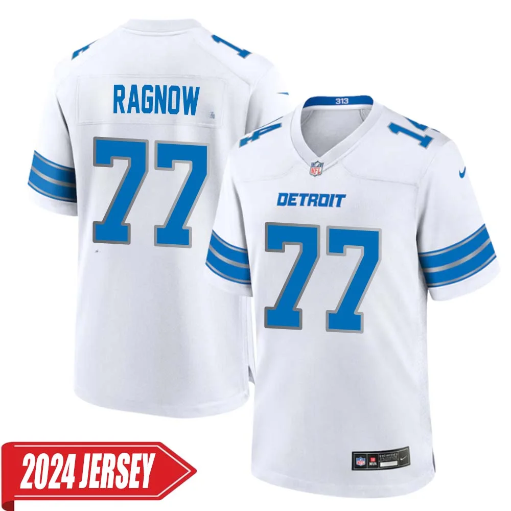Frank Ragnow No 77 Men s Detroit Lions Away Game 2024 Jersey White