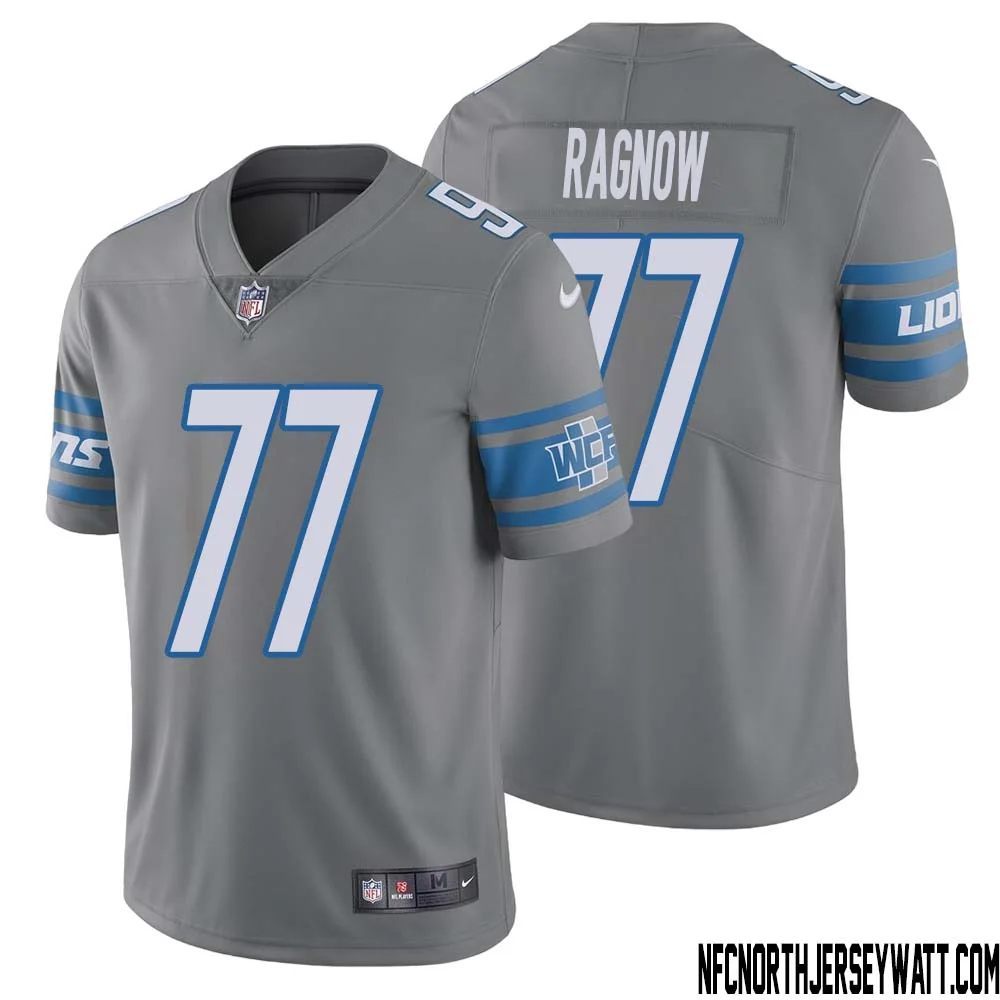 Frank Ragnow No 77 Men Steel Detroit Lions Vapor Untouchable Color Rush Limited Player Jersey
