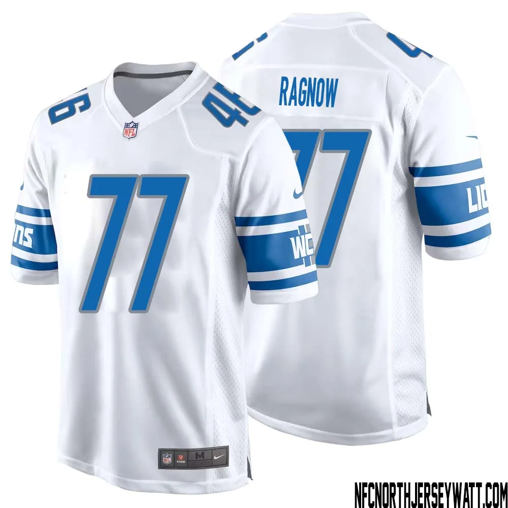 Frank Ragnow No 77 Men White Detroit Lions Player Away Game Jersey