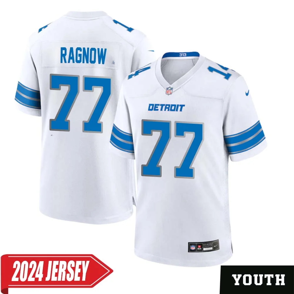 Frank Ragnow No 77 Youth s Detroit Lions Away Game 2024 Jersey White