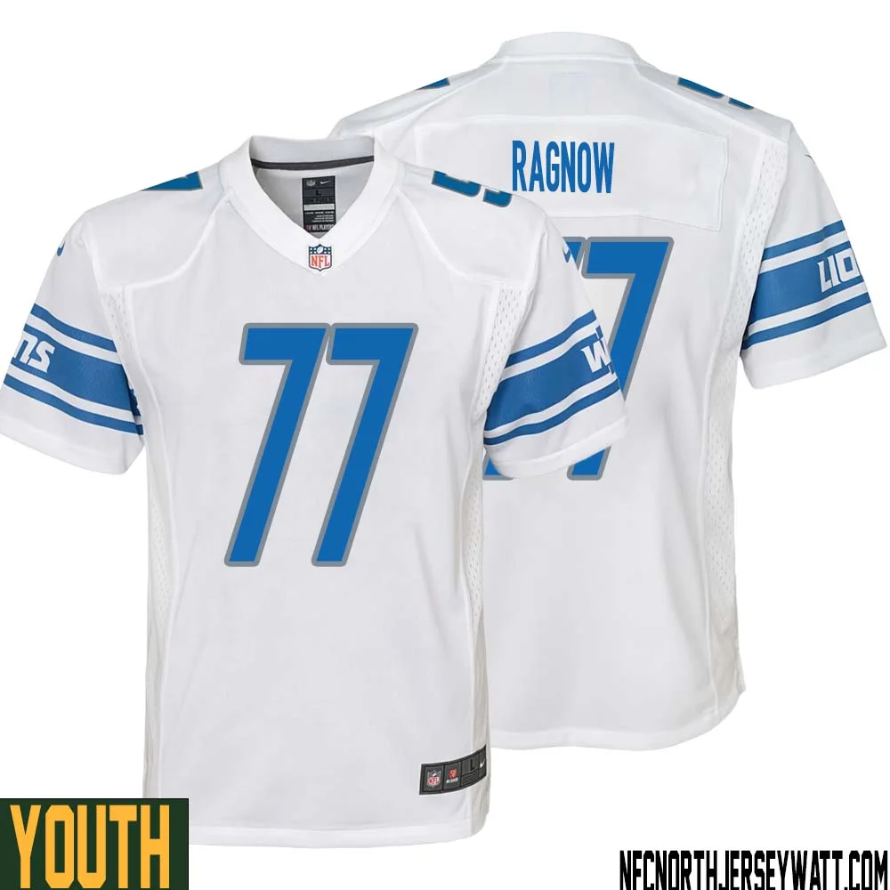 Frank Ragnow No 77 Youth White Detroit Lions Player Away Game Jersey 1