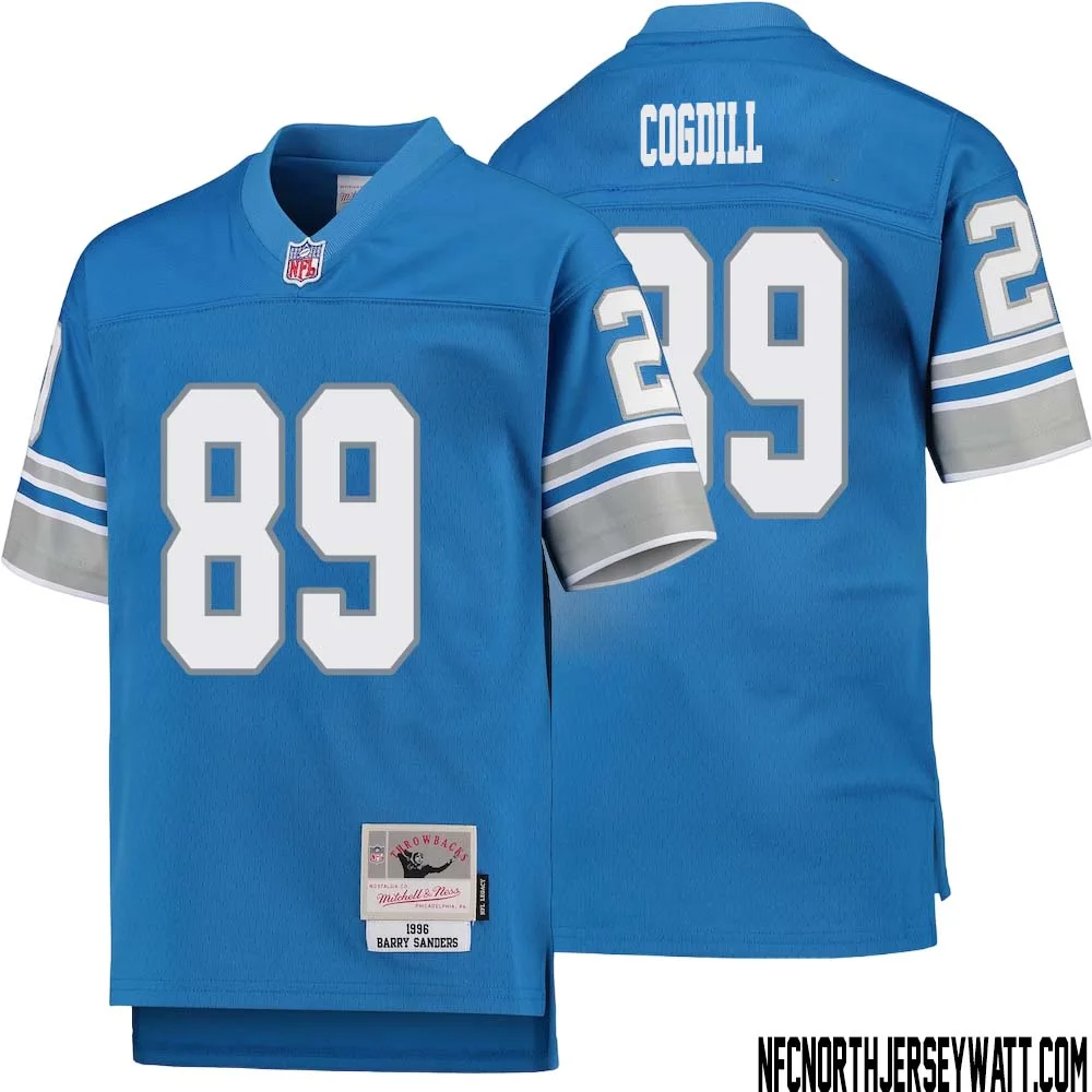 Gail Cogdill No 89 Youth Mitchell Ness Blue Detroit Lions 1996 Legacy Retired Player Jersey
