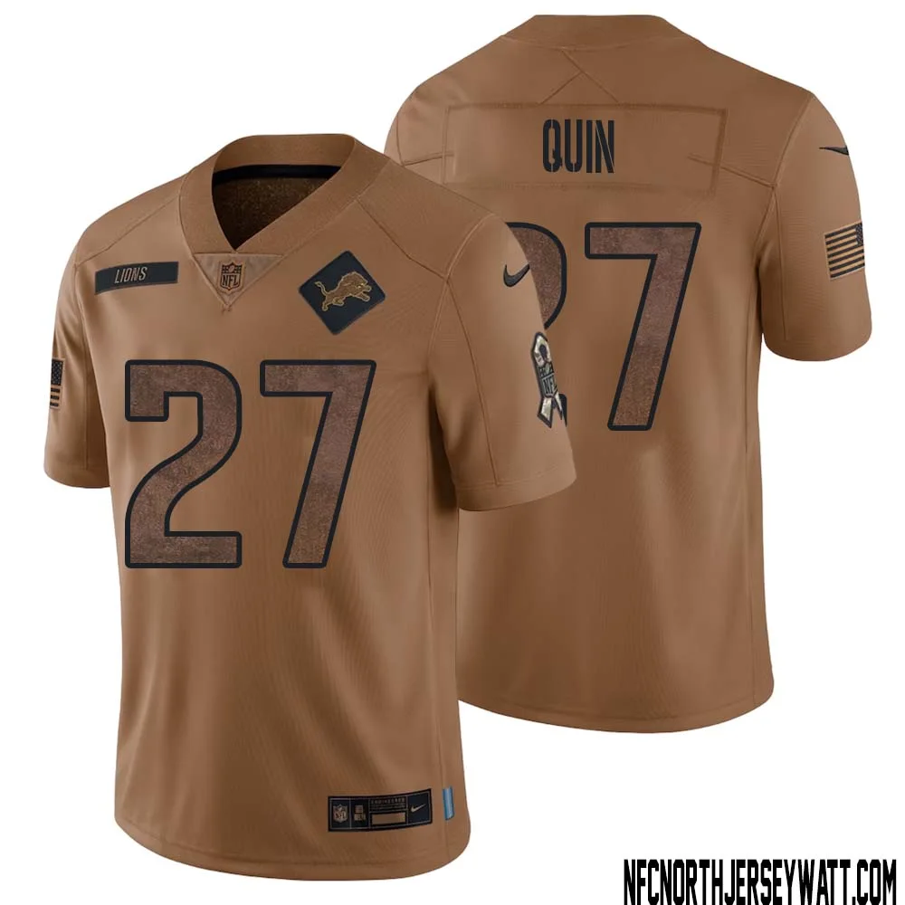 Glover Quin No 27 Men Brown Detroit Lions 2023 Salute To Service Retired Player Limited Jersey