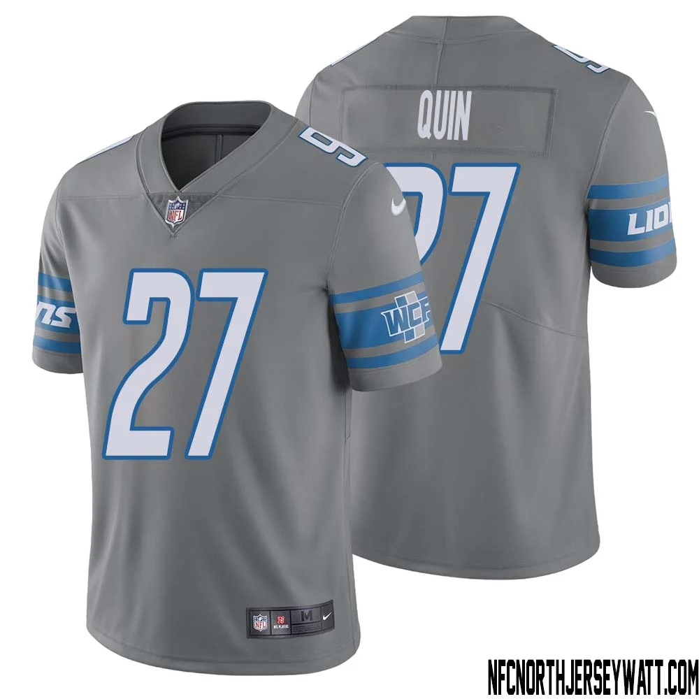 Glover Quin No 27 Men Steel Detroit Lions Vapor Untouchable Color Rush Limited Player Jersey 1
