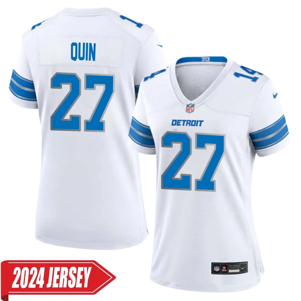 Glover Quin No 27 Woman s Detroit Lions Away Game 2024 Jersey White