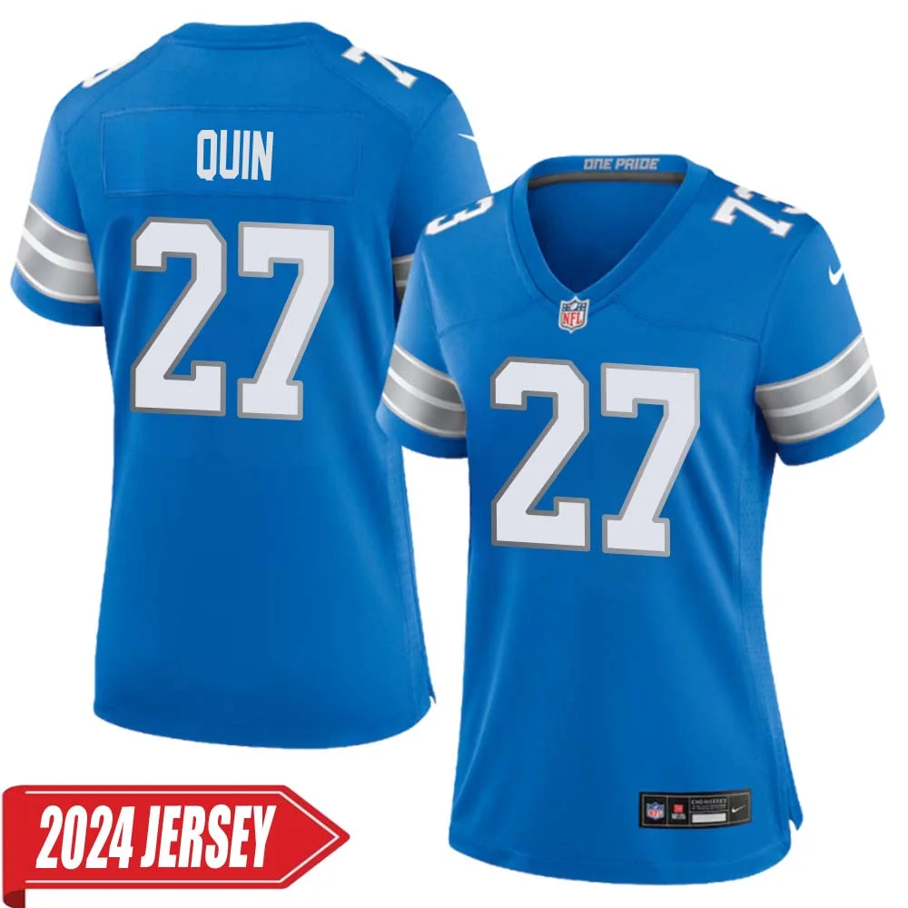 Glover Quin No 27 Woman s Detroit Lions Home Game 2024 Jersey Blue