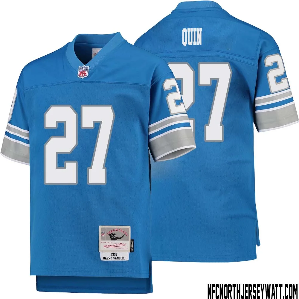 Glover Quin No 27 Youth Mitchell Ness Blue Detroit Lions 1996 Legacy Retired Player Jersey