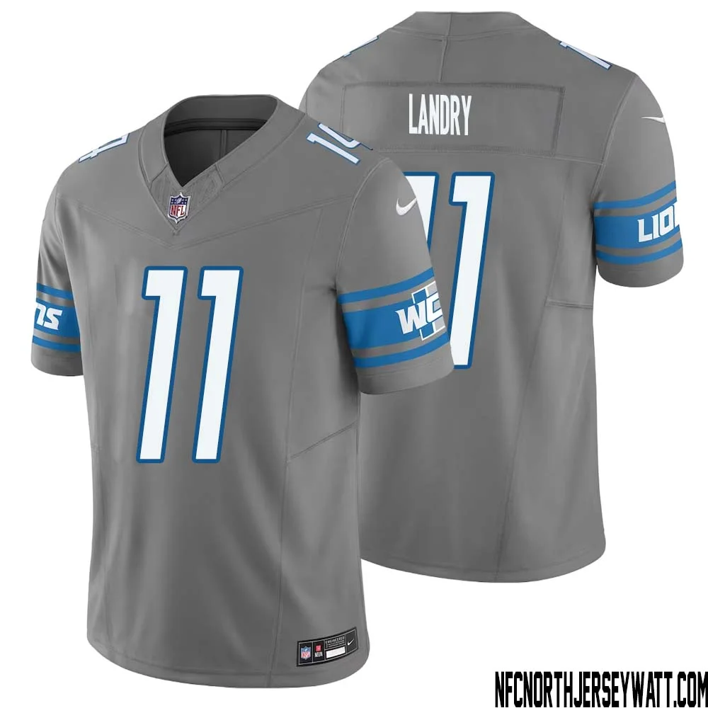 Greg Landry No 11 Men Detroit Lions Vapor F.U.S.E. Limited Jersey Silver 1