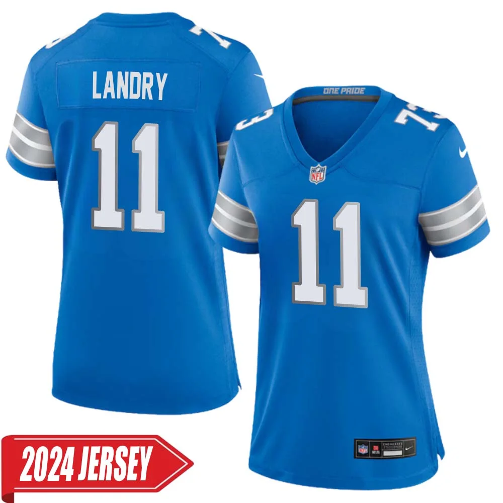 Greg Landry No 11 Woman s Detroit Lions Home Game 2024 Jersey Blue