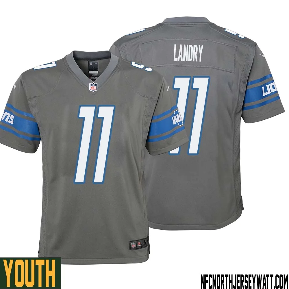 Greg Landry No 11 Youth Gray Detroit Lions Player Alternate Game Jersey 1