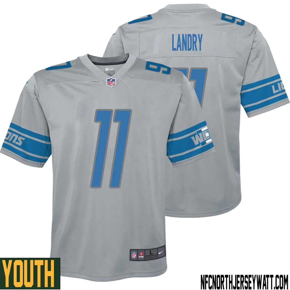 Greg Landry No 11 Youth Steel Detroit Lions Vapor Untouchable Color Rush Limited Player Jersey