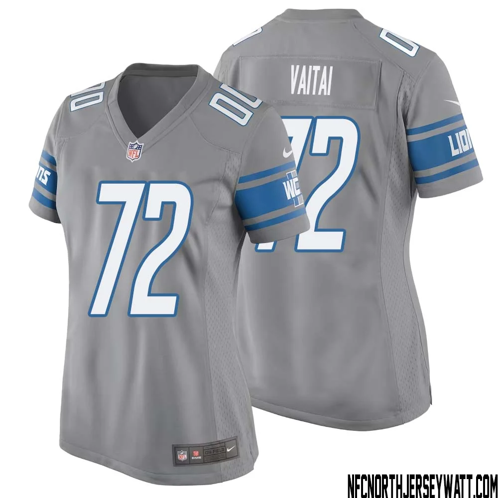 Halapoulivaati Vaitai No 72 Women Gray Detroit Lions Player Alternate Game Jersey 1