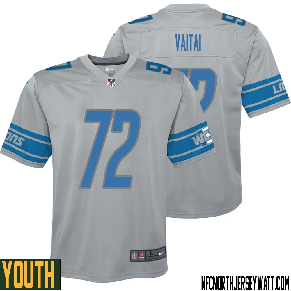Halapoulivaati Vaitai No 72 Youth Steel Detroit Lions Vapor Untouchable Color Rush Limited Player Jersey