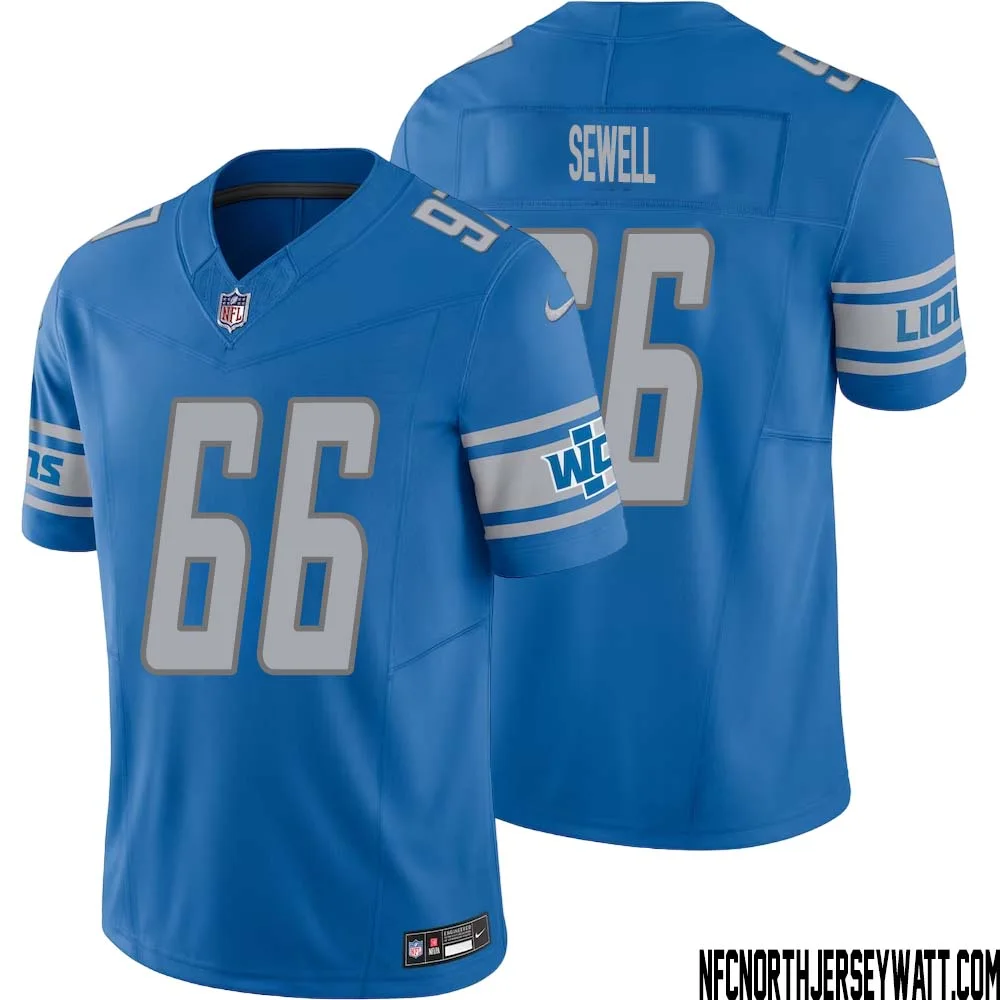 Harley Sewell No 66 Men Blue Detroit Lions Vapor F.U.S.E. Limited Jersey 1
