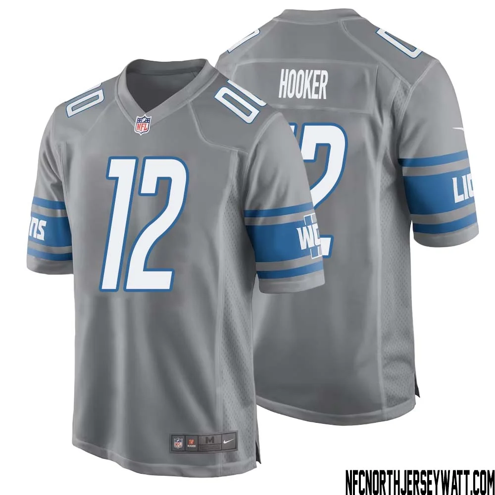 Hendon Hooker No 12 Men Gray Detroit Lions Player Alternate Game Jersey 1
