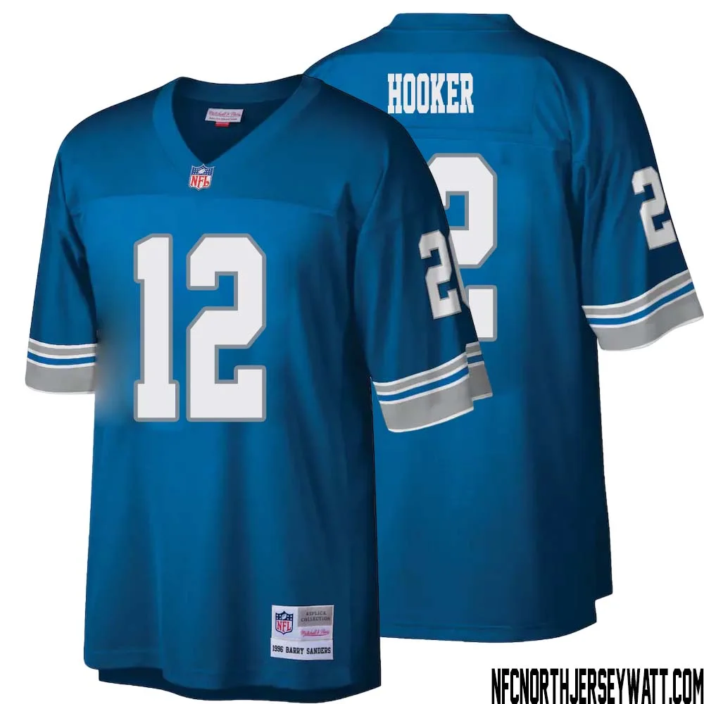 Hendon Hooker No 12 Men Mitchell Ness Blue Detroit Lions Legacy Replica Jersey