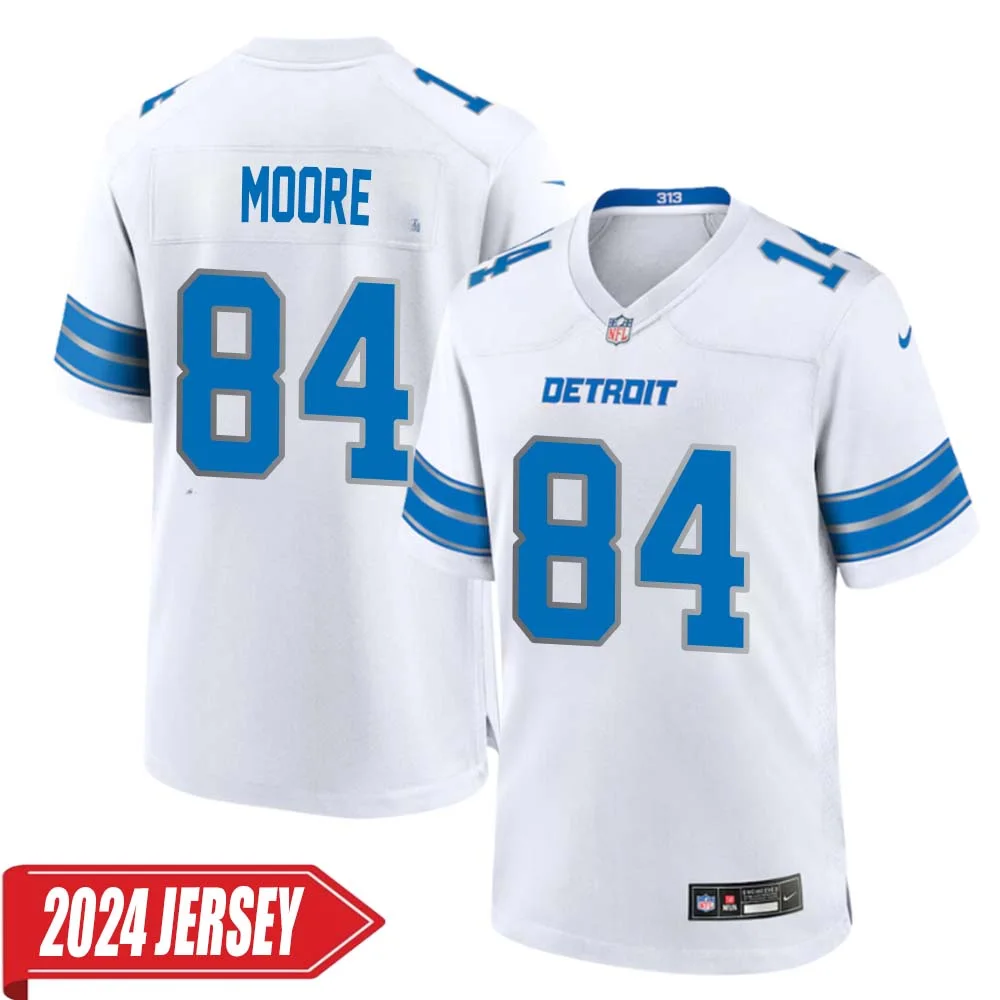 Herman Moore No 84 Men s Detroit Lions Away Game 2024 Jersey White