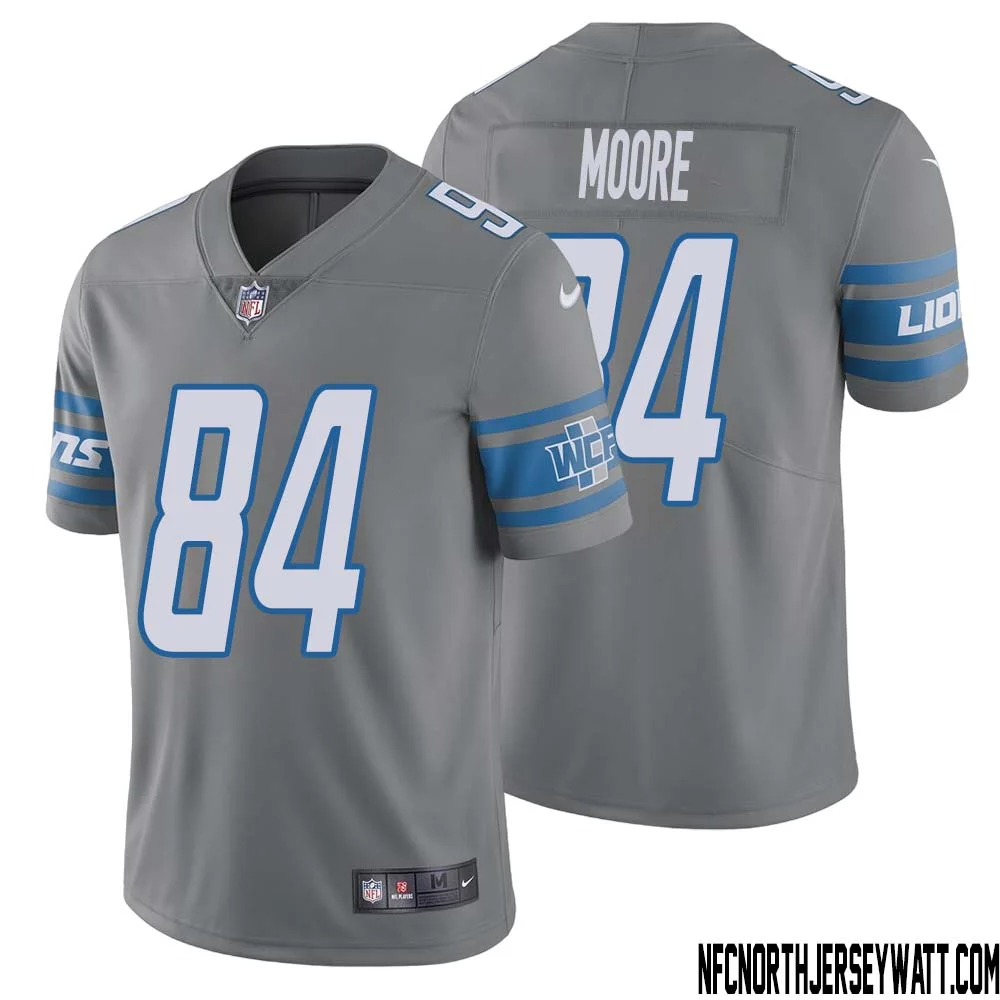Herman Moore No 84 Men Steel Detroit Lions Vapor Untouchable Color Rush Limited Player Jersey 1