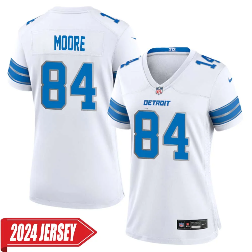 Herman Moore No 84 Woman s Detroit Lions Away Game 2024 Jersey White