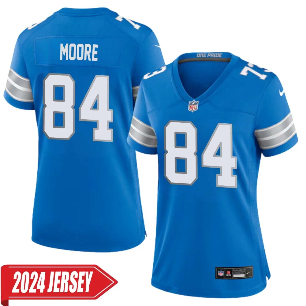 Herman Moore No 84 Woman s Detroit Lions Home Game 2024 Jersey Blue
