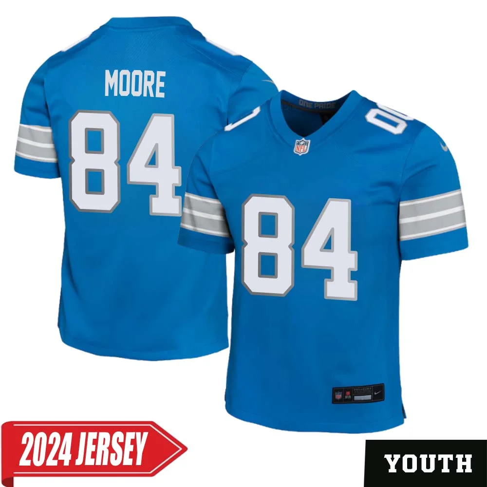 Herman Moore No 84 Youth s Detroit Lions Home Game 2024 Jersey Blue