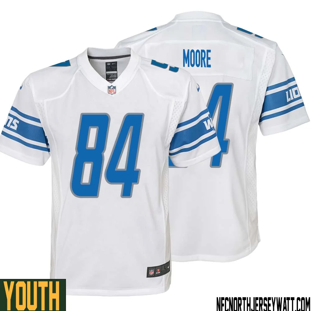 Herman Moore No 84 Youth White Detroit Lions Player Away Game Jersey 1