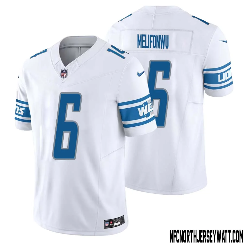 Ifeatu Melifonwu No 6 Men White Detroit Lions Vapor F.U.S.E. Limited Jersey 1